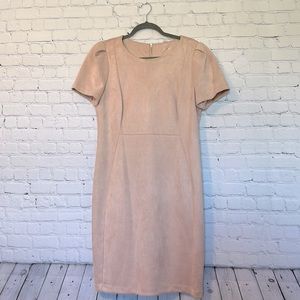 Calvin Klein Faux Suede Scuba Sheath Dress 14
